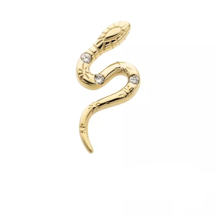 14k Gold & Diamond Snake