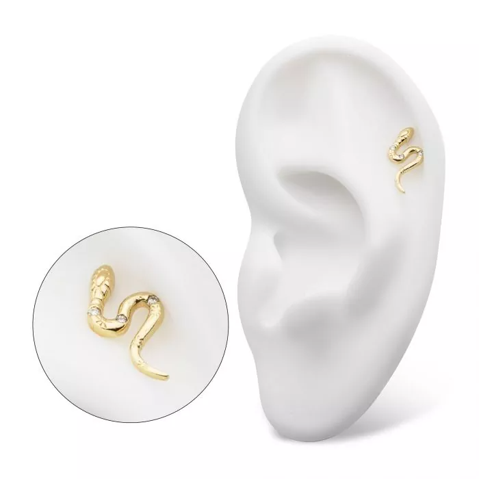 14k Gold & Diamond Snake