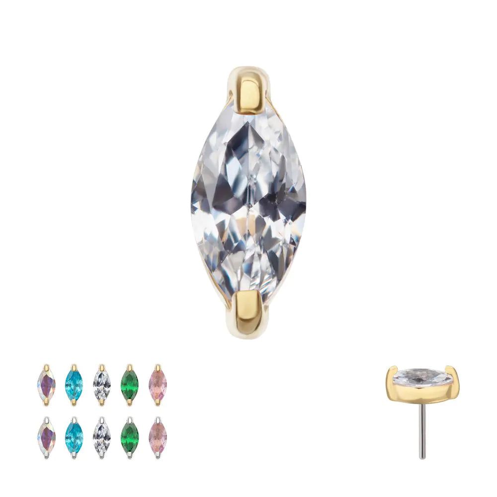 14k Gold Single Marquise Swarovski®