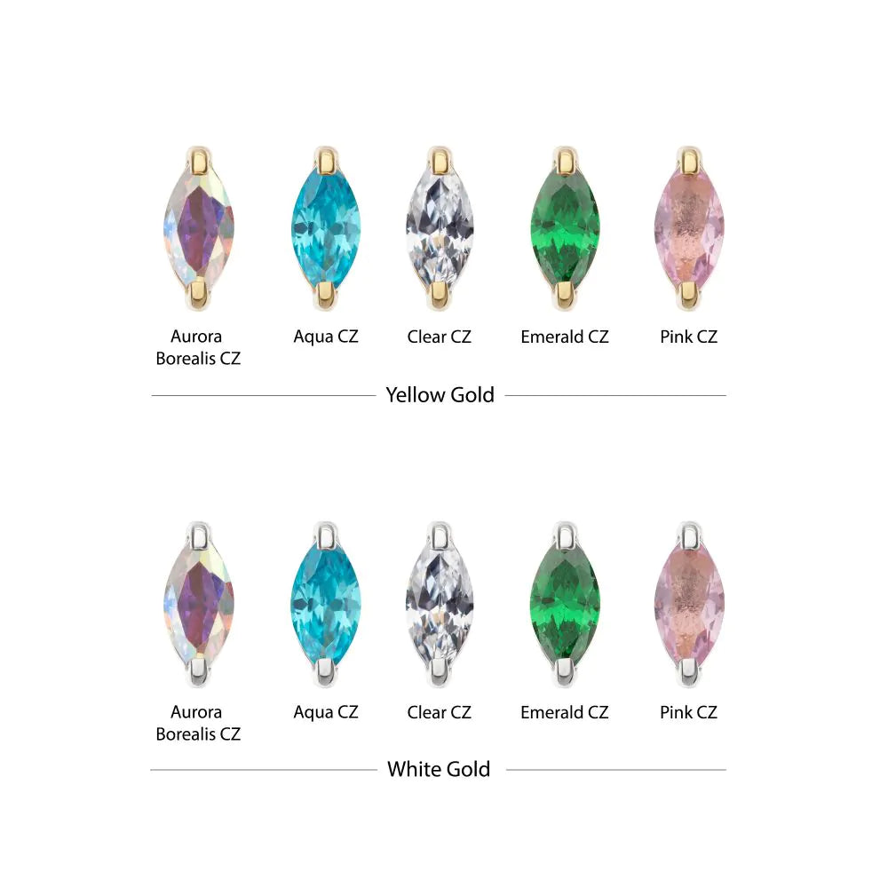 14k Gold Single Marquise Swarovski®