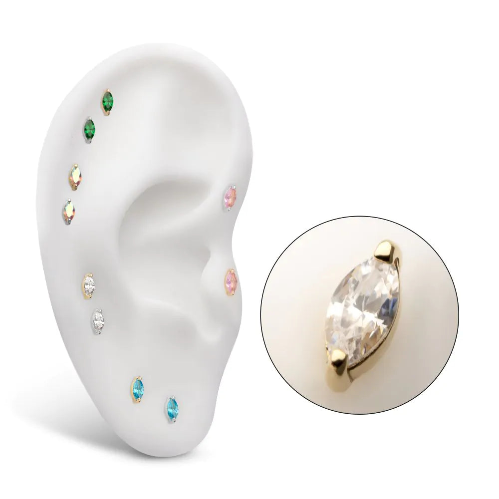 14k Gold Single Marquise Swarovski®
