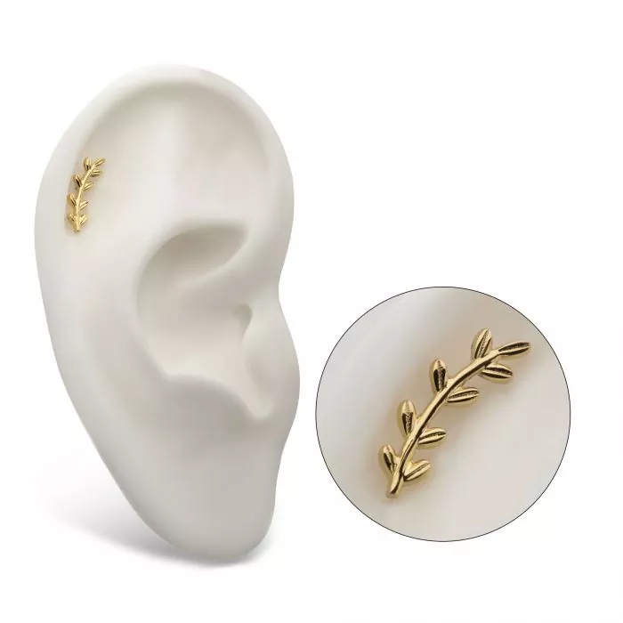 14k Gold Leaf Branch