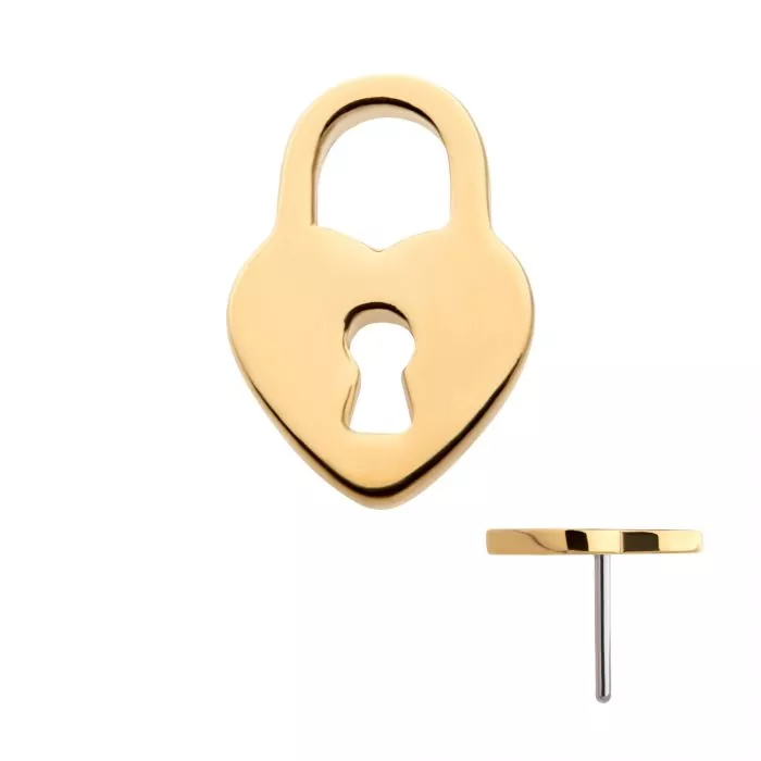 A 14k gold heart-shaped locket with a keyring attachment, isolated on a white background.