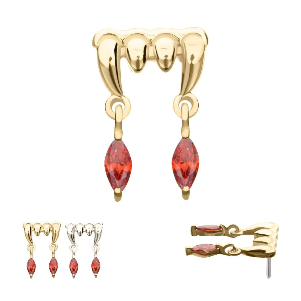 14k Gold Dripping Swarovski® Fangs