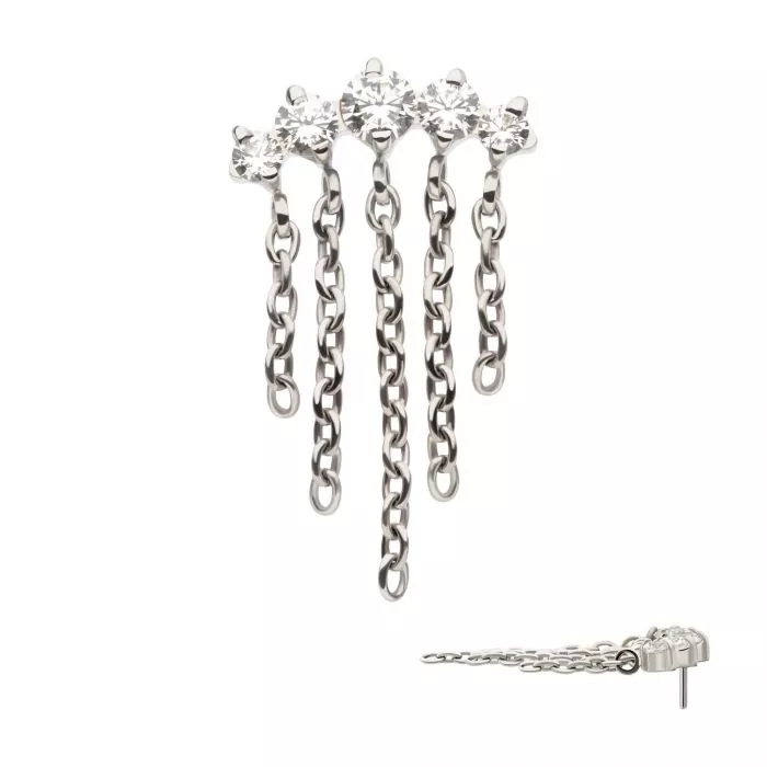 5-Gem Prong-Set Swarovski® Cluster w/ Chains