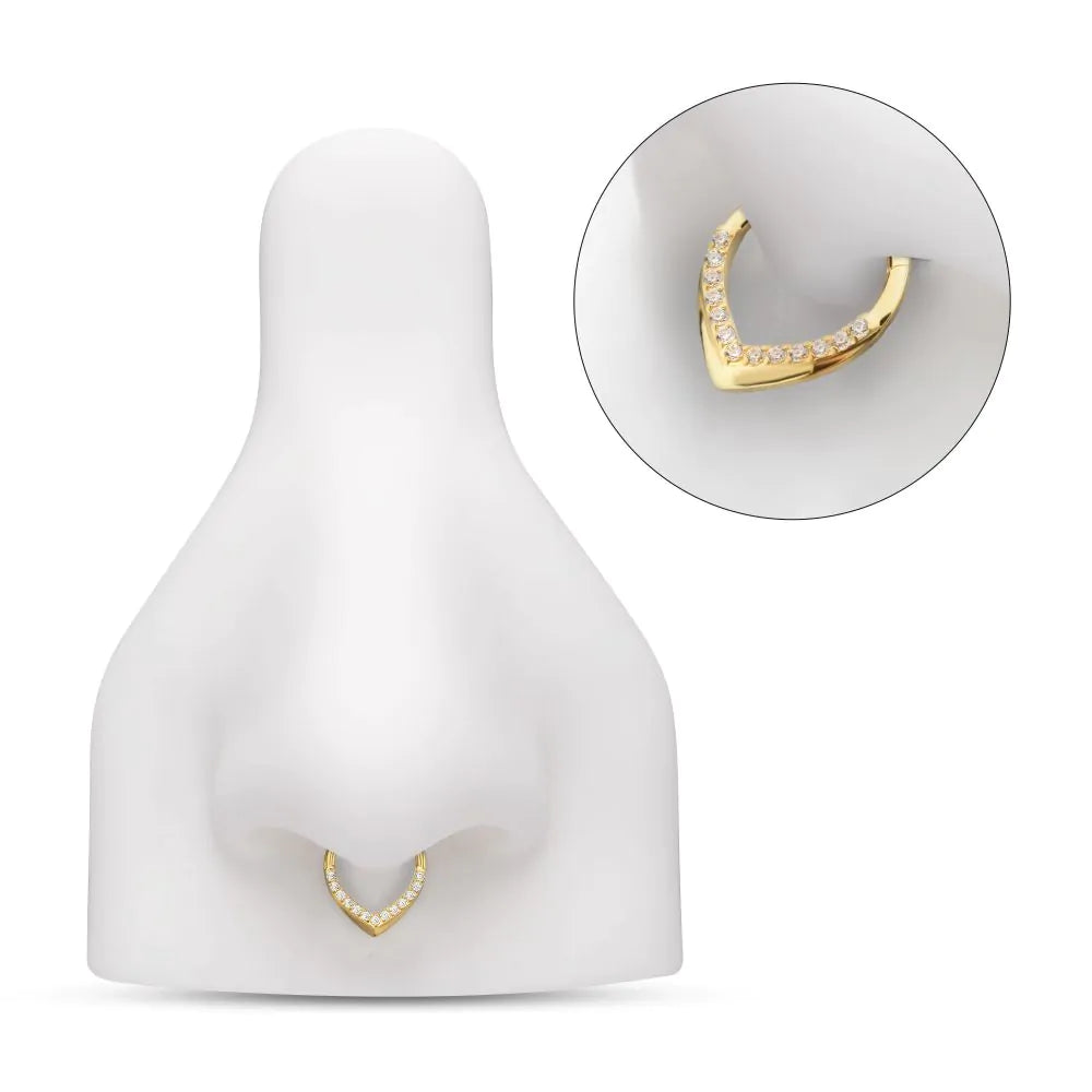 V-Shape Pave Gem Clicker