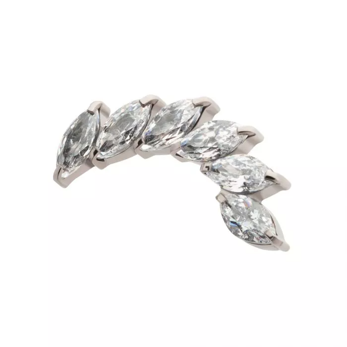 Staggered 6-Gem Marquise Swarovski® Cluster