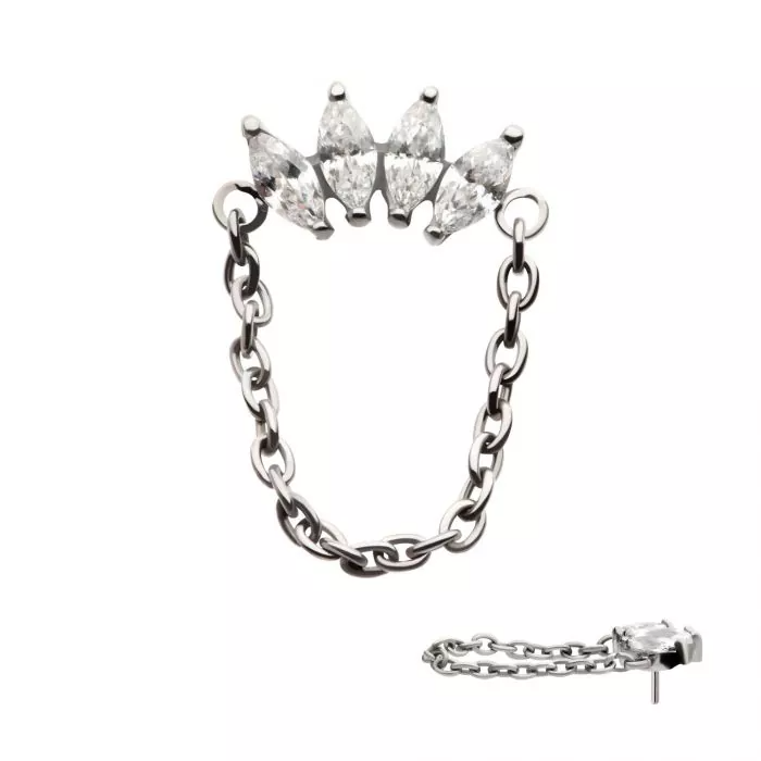 4-Gem Marquise Swarovski® Cluster w/ Chain