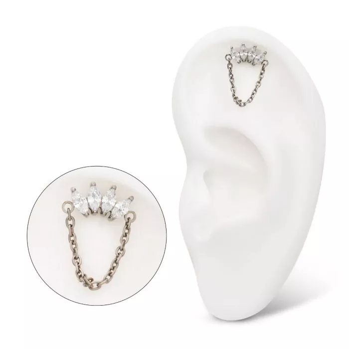 4-Gem Marquise Swarovski® Cluster w/ Chain