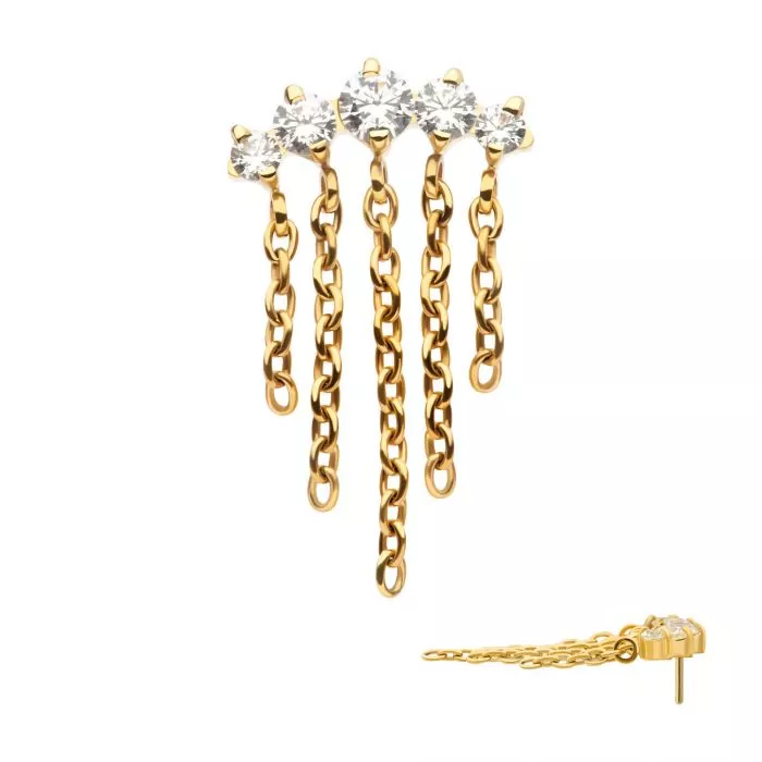 5-Gem Prong-Set Swarovski® Cluster w/ Chains