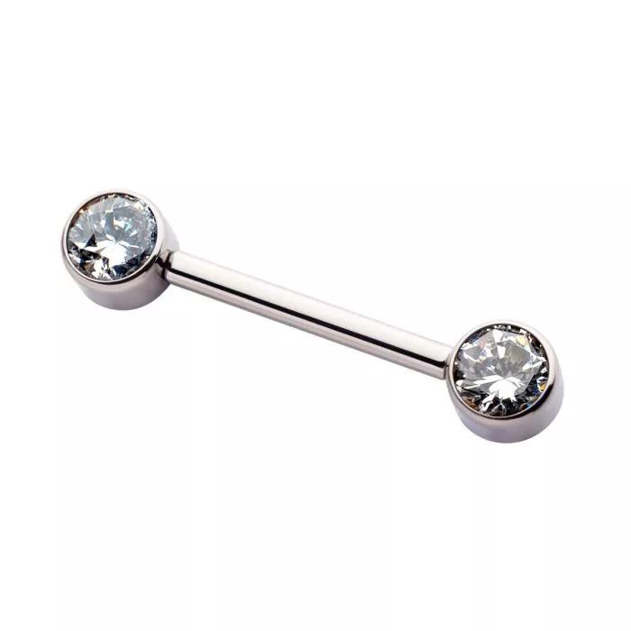 Threadless Bezel Nipple Barbell