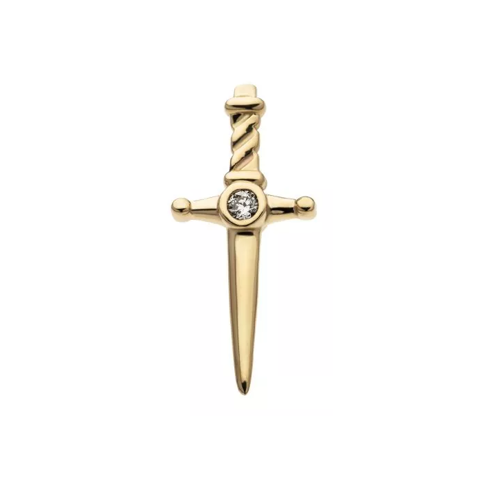 14k Gold & Diamond Center Dagger