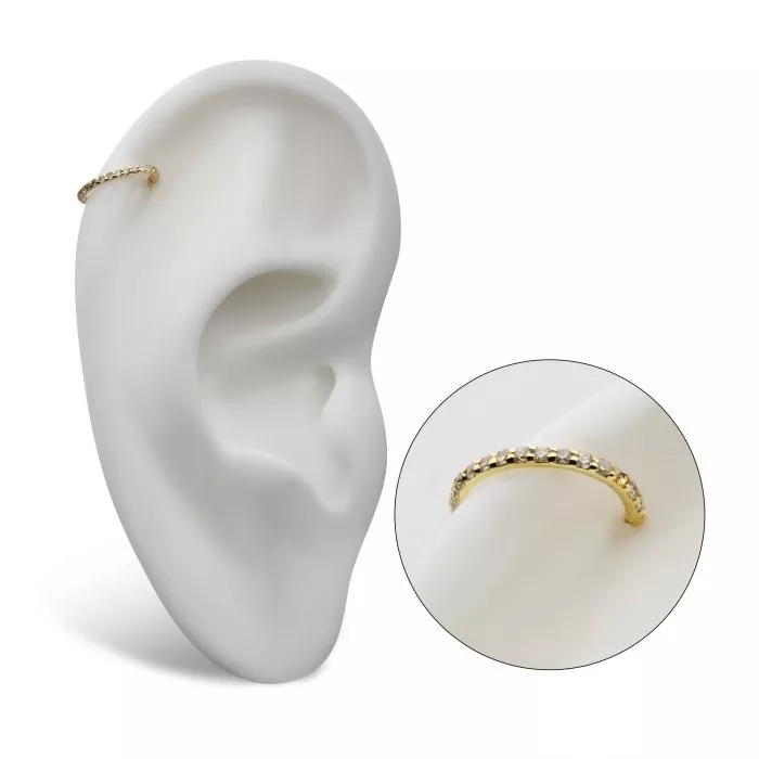 14k Gold Outward-Facing Diamond Clicker