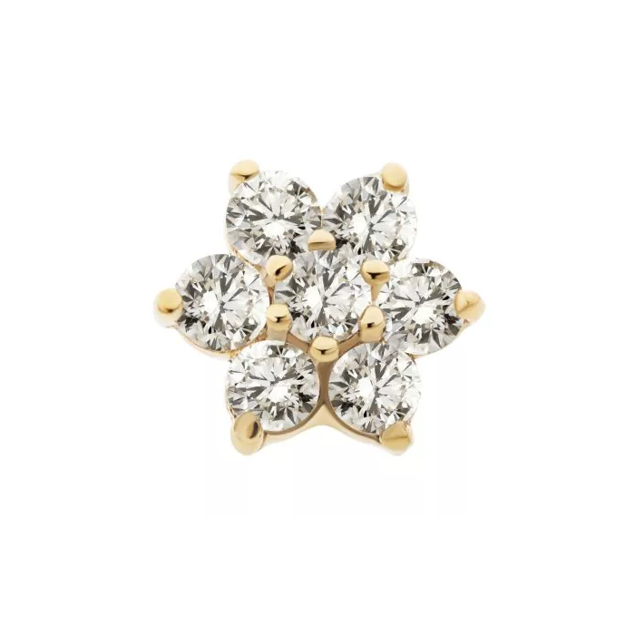 14k Gold & Diamond Flower