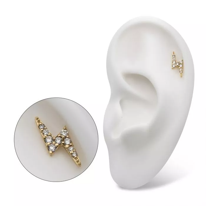 14k Gold & Diamond Lightning