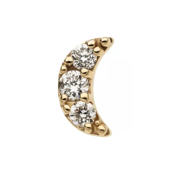 14k Gold & Diamond Moon