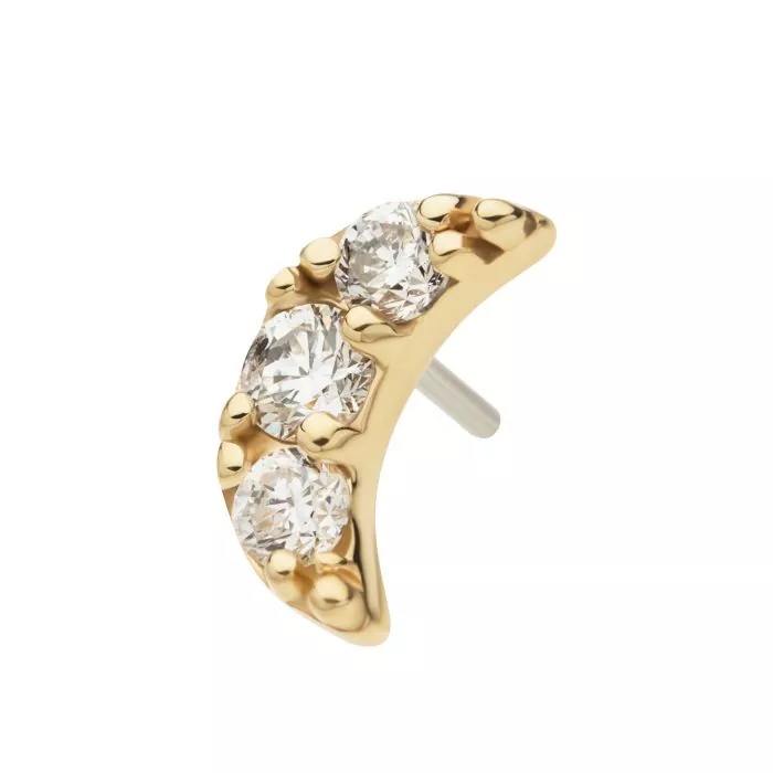 14k Gold & Diamond Moon