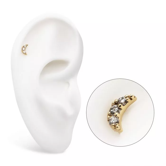 14k Gold & Diamond Moon