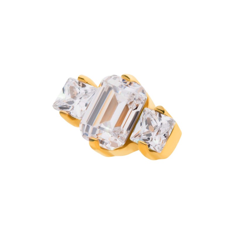 3-Gem Emerald & Square Cut Cluster