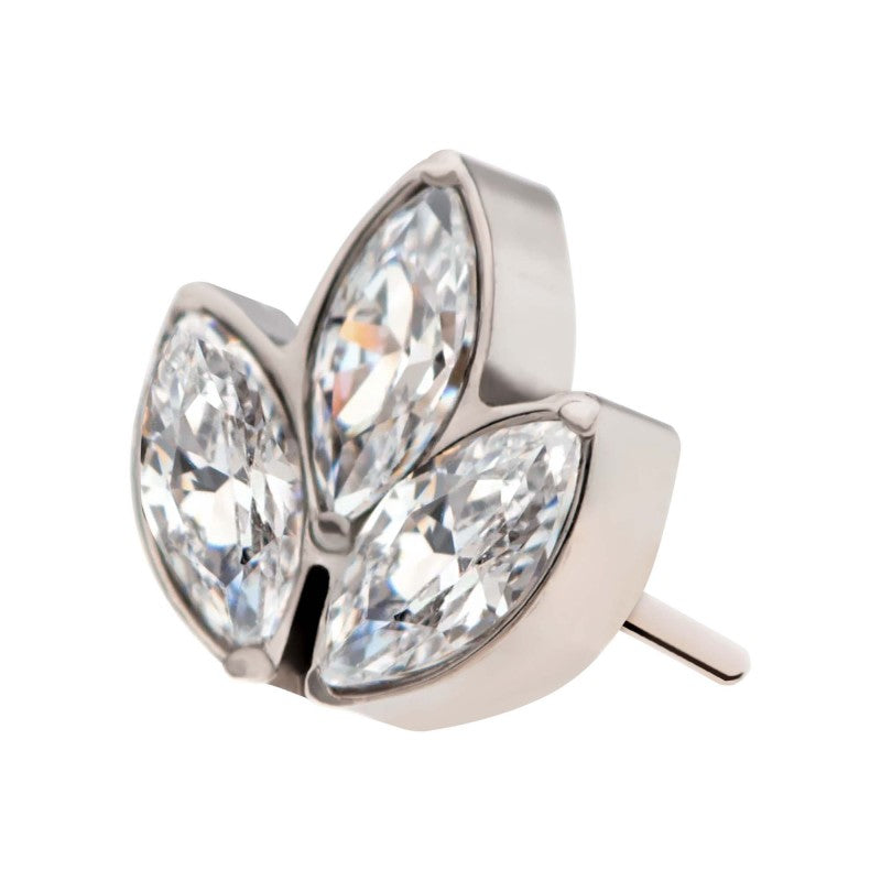 3-Gem Marquise Petal Cluster