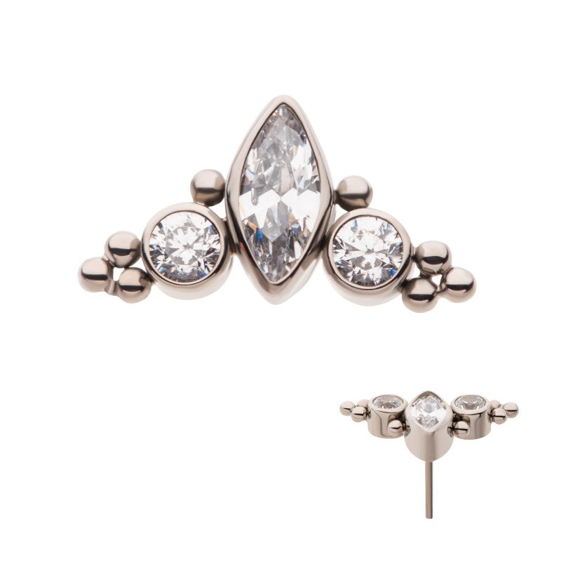 Beaded Marquise & Bezel Swarovski® Cluster