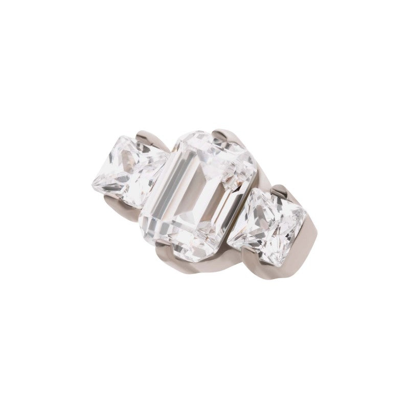 3-Gem Emerald & Square Cut Cluster