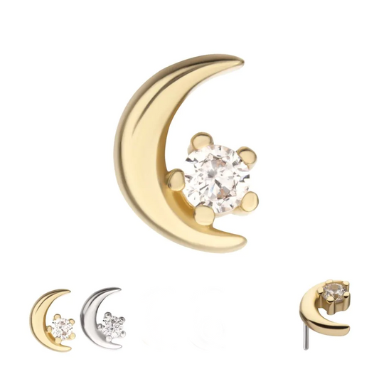 14k Gold Moon & Swarovski® Star