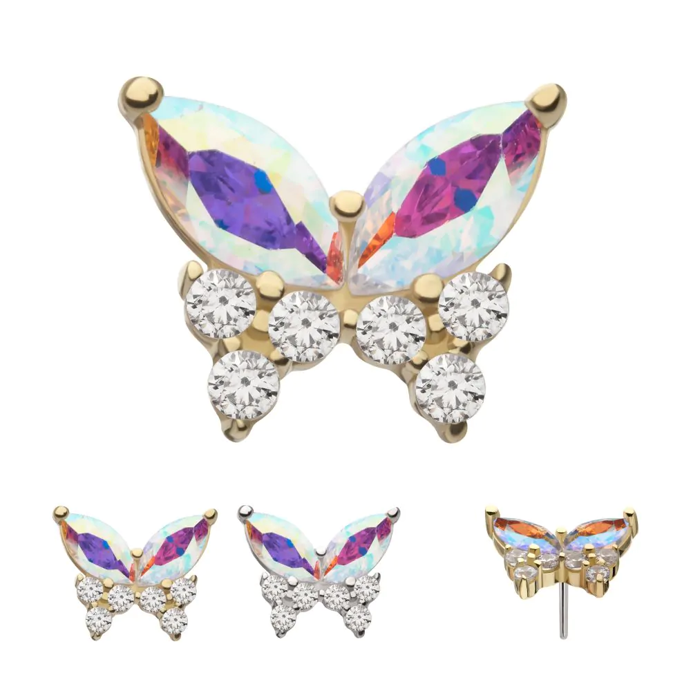 14k Gold Two-Tone Swarovski® Butterfly