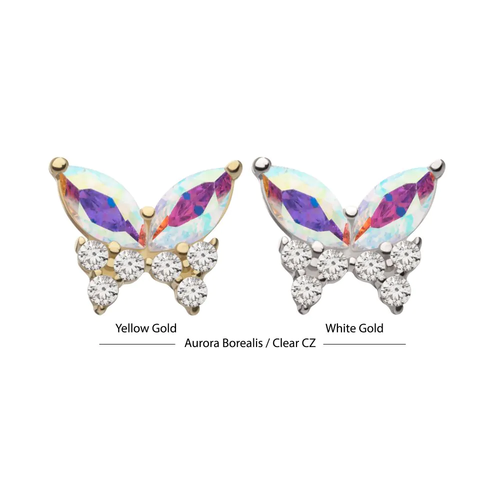 14k Gold Two-Tone Swarovski® Butterfly