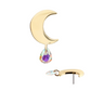 14k Gold Moon w/ Pear Swarovski® Dangle