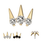 14k Gold Triple Spike w/ Swarovski® Gems