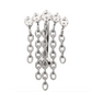 5-Gem Cluster Curved Barbell with 5 Chain Dangle