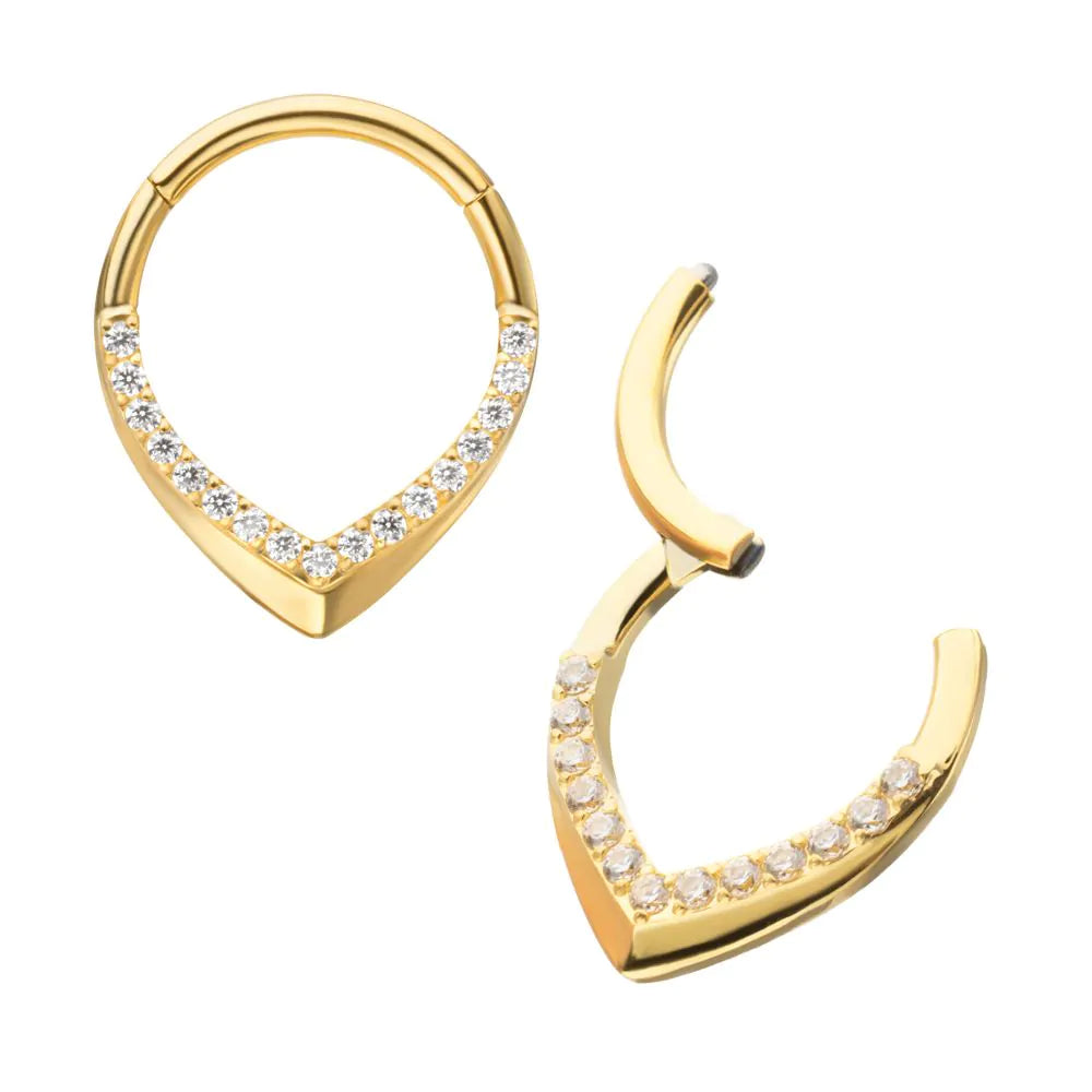 V-Shape Pave Gem Clicker