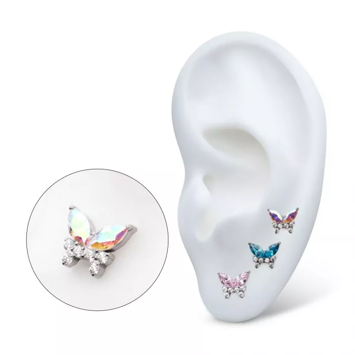 14k Gold Two-Tone Swarovski® Butterfly