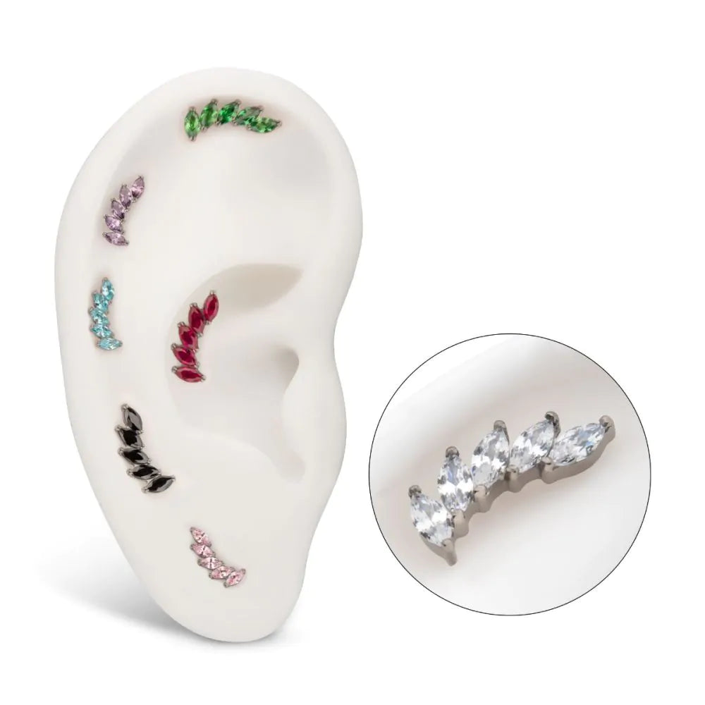 Staggered 5-Gem Marquise Swarovski® Cluster