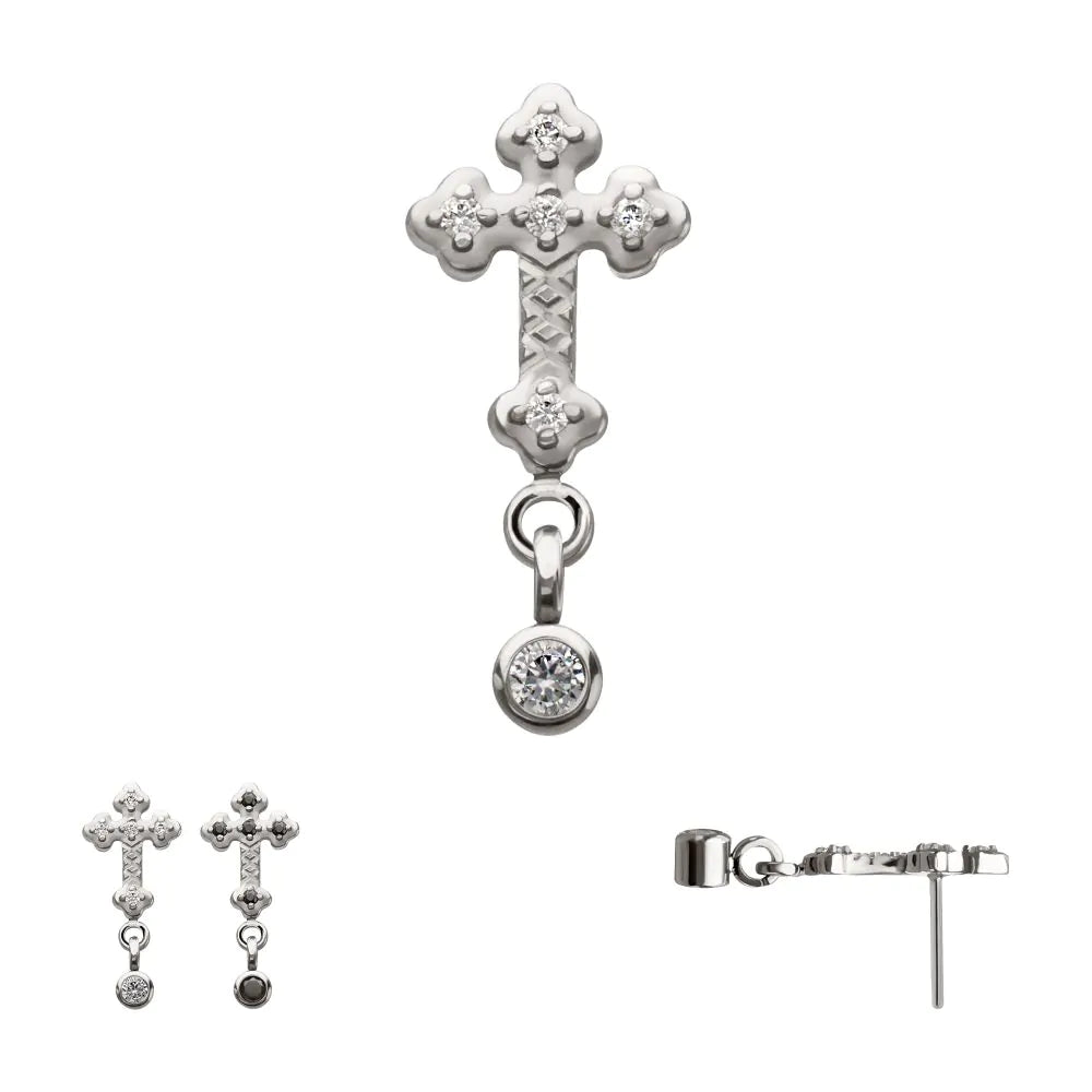 Cross w/ Dangle Gem