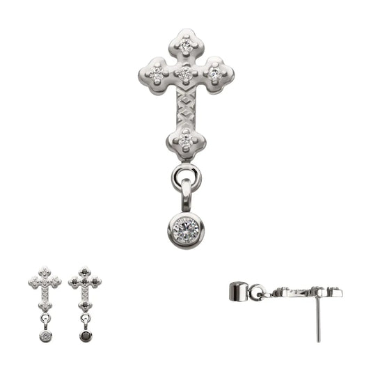 Cross w/ Dangle Gem