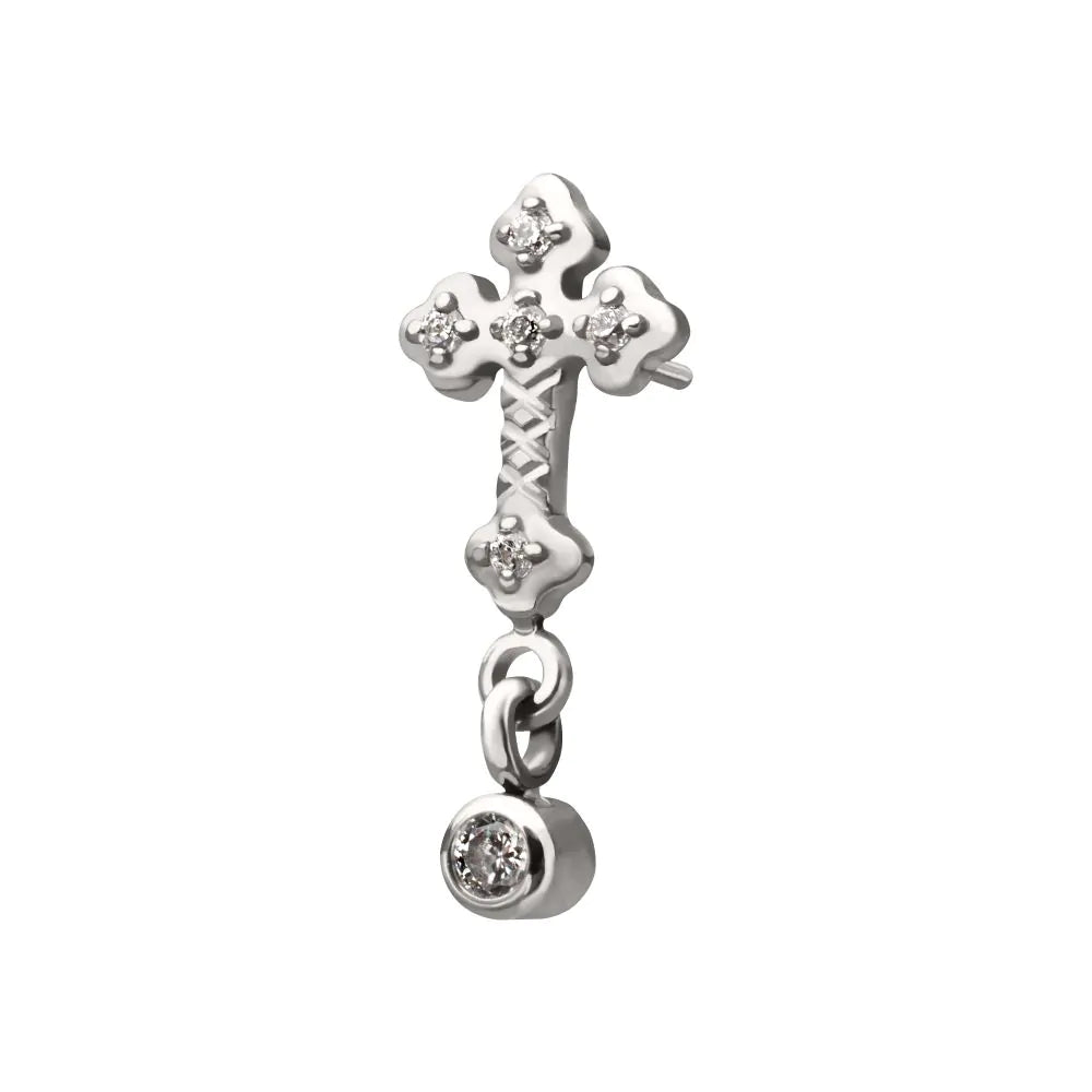 Cross w/ Dangle Gem