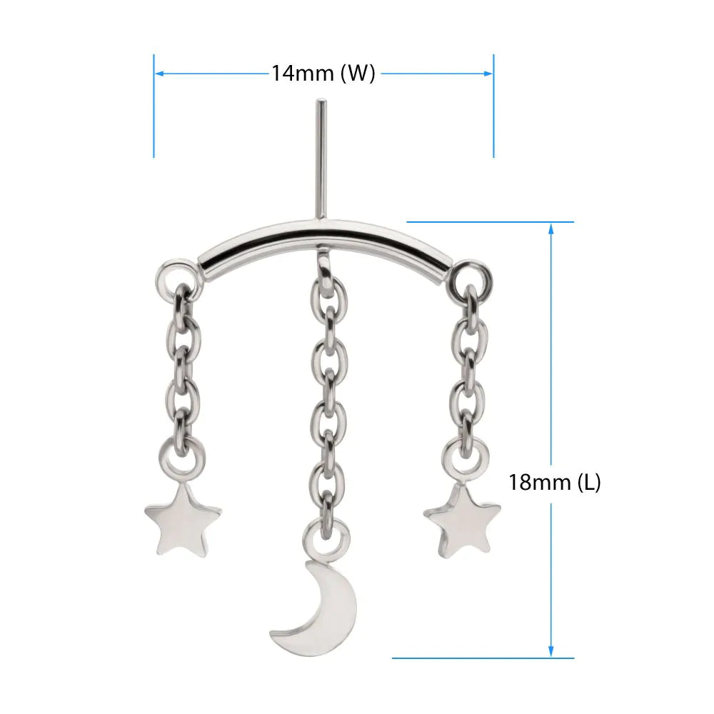 Moon + Stars Hidden Helix/Conch Dangle