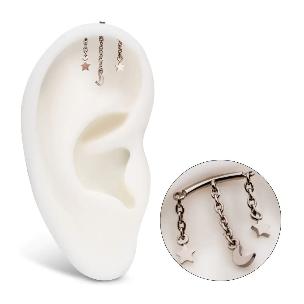 Moon + Stars Hidden Helix/Conch Dangle