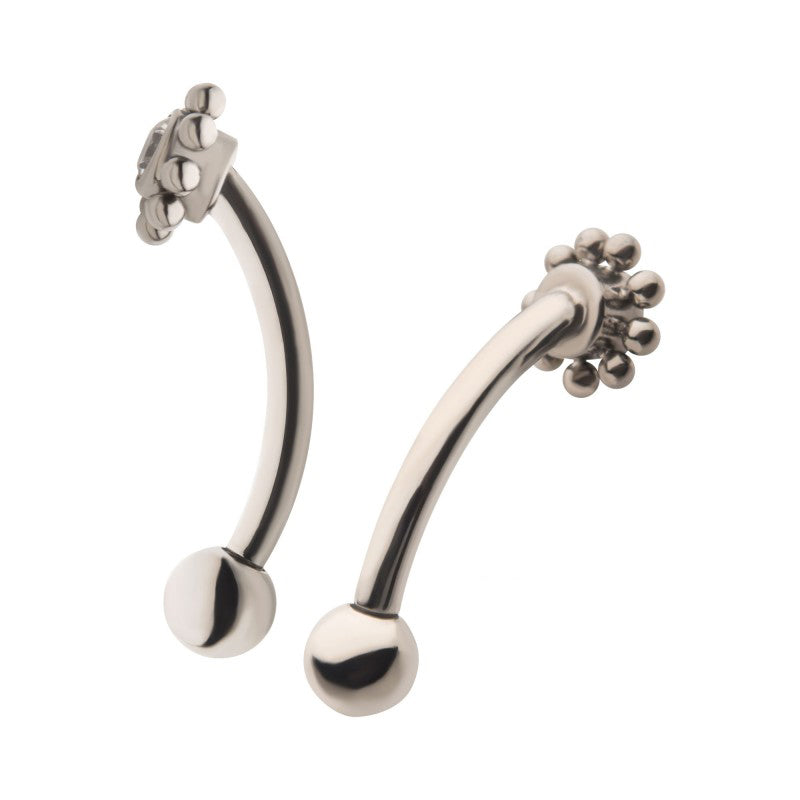 Flower Top Curved Barbell